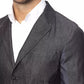 Verri Gray Cotton Men Single Breasted Blazer