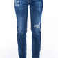 Frankie Morello Blue Cotton Women Jeans