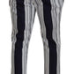 Dolce & Gabbana White Cotton Striped Cropped Pants