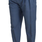Dolce & Gabbana Blue Linen Chino Formal Pants