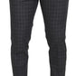 Dolce & Gabbana Grey Cotton Checkered Chino Pants