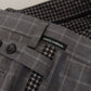 Dolce & Gabbana Grey Cotton Checkered Chino Pants