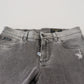 Dolce & Gabbana Grey Washed Cotton Skinny Denim Jeans