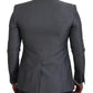 Dolce & Gabbana Gray Wool Silk Slim Fit Jacket Blazer
