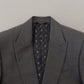 Dolce & Gabbana Gray Wool Silk Slim Fit Jacket Blazer