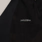 Dolce & Gabbana Black Wool Stretch Waistcoat Formal Vest