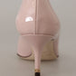 Dolce & Gabbana Pink Patent Leather Kitten Heels Pumps Shoes