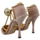 Dolce & Gabbana Pink Crystal T-strap Heels Pumps Shoes