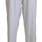 John Galliano White Cotton Logo Loose Men Pants
