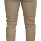 Dolce & Gabbana White Brown Slim Fit Chino Pants