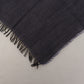 GF Ferre Dark Blue Wool Neck Wrap Shawl Fringes Scarf