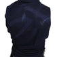 GF Ferre Dark Blue Wool Neck Wrap Shawl Fringes Scarf