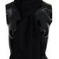 GF Ferre Black Wool Neck Wrap Shawl Fringes Scarf