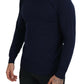Paolo Pecora Milano Blue Cotton Crewneck Pullover Sweater