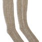 Dolce & Gabbana Beige Wool Knit Calf Long Women Socks