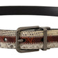 Dolce & Gabbana Multicolor Exotic Leather Patchwork Metal Belt