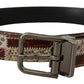 Dolce & Gabbana Multicolor Exotic Leather Patchwork Metal Belt