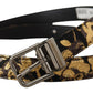 Dolce & Gabbana Multicolor Jacquard Leather Logo Metal Buckle Belt