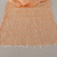 Malo Peach Linen Knitted Shawl Wrap Fringes Scarf