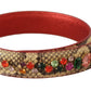 Dolce & Gabbana Beige Exotic Leather Crystals Shoulder Strap