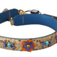 Dolce & Gabbana Beige Python Leather Floral Studded Shoulder Strap