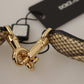 Dolce & Gabbana Beige Exotic Leather Crystals Reversible Shoulder Strap