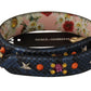 Dolce & Gabbana Blue Exotic Leather Crystals Reversible Shoulder Strap
