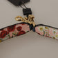 Dolce & Gabbana Blue Exotic Leather Crystals Reversible Shoulder Strap