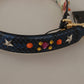 Dolce & Gabbana Blue Exotic Leather Crystals Reversible Shoulder Strap