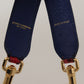 Dolce & Gabbana Red Exotic Leather Crystals Shoulder Strap