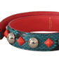 Dolce & Gabbana Green Crystals Leather Bag Shoulder Strap