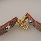 Dolce & Gabbana Brown Python Leather Crystals Shoulder Strap