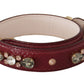 Dolce & Gabbana Bordeaux Leather Crystals Bag Shoulder Strap