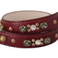 Dolce & Gabbana Bordeaux Leather Crystals Bag Shoulder Strap