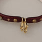 Dolce & Gabbana Bordeaux Leather Crystals Bag Shoulder Strap