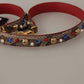 Dolce & Gabbana Brown Python Leather Studded Shoulder Strap