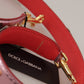 Dolce & Gabbana Metallic Pink Leather Studded Shoulder Strap