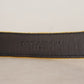 Dolce & Gabbana Mustard Velvet Gold Logo Engraved Metal Buckle Belt