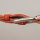 Dolce & Gabbana Orange Leather Suede Silver Logo Metal Buckle Belt