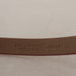 Dolce & Gabbana Brown Logo Engraved Metal Waist Buckle Belt
