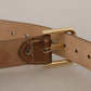 Dolce & Gabbana Bronze Leather Gold Logo Engraved Waist Buckle Belt