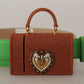 Dolce & Gabbana Green Leather Devotion Heart Micro Bag Headphones Belt