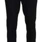 Domenico Tagliente Black Polyester Tapered Dress Pants