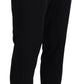 Domenico Tagliente Black Polyester Tapered Dress Pants