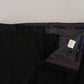 Domenico Tagliente Black Polyester Tapered Dress Pants