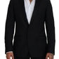 Dolce & Gabbana Black Slim Fit Formal Martini Blazer