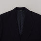 Dolce & Gabbana Blue Wool Formal Taormina Blazer