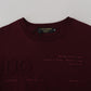 Dolce & Gabbana Maroon Printed Short Sleeves Men T-shirt