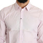 Dolce & Gabbana Light Pink Cotton Formal GOLD Dress Shirt
