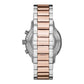 Emporio Armani Silver and Bronze Steel Chronograph Watch